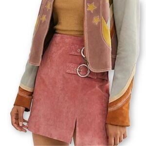 BlankNYC Free People Women’s Size 31 El Dorado Rose Tyrie Leather Mini Skirt